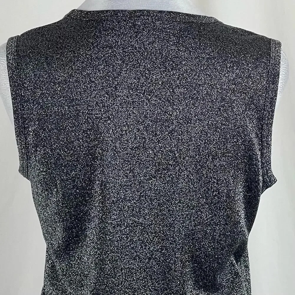J. Crew Metallic Silver Sleeveless Tank Top NWT Size S Whimsical Rave